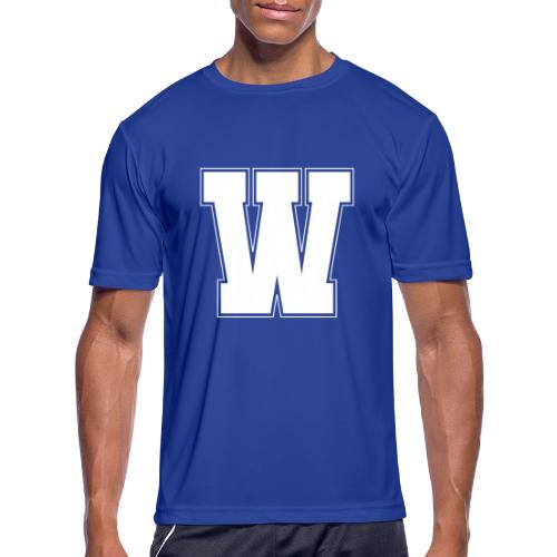 White Letter W – Varsity Alphabet Monogram - Men's Moisture Wicking Performance T-Shirt