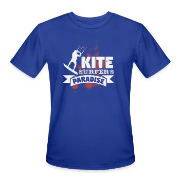 Kite Is Paradise - Men's Moisture Wicking Performance T-Shirt - royal blue - Front - Jackson (183cm)