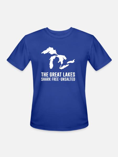 The Great Lakes - Men's Moisture Wicking Performance T-Shirt - royal blue