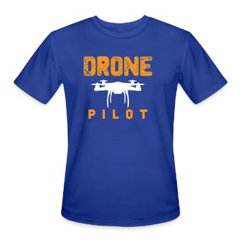 Drone Pilot Quadcopter FPV Drone - Men's Moisture Wicking Performance T-Shirt - royal blue - Front - Jackson (183cm)