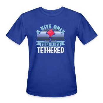 Kite A Only Flies If It Is Tethered - Men's Moisture Wicking Performance T-Shirt - royal blue - Front - Jackson (183cm)