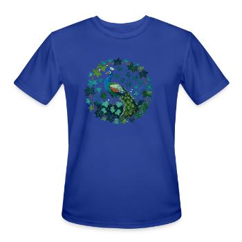 Peacock Ivy - Men's Moisture Wicking Performance T-Shirt - royal blue - Front - Jackson (183cm)