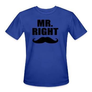 mr right - Men's Moisture Wicking Performance T-Shirt - royal blue - Front - Jackson (183cm)