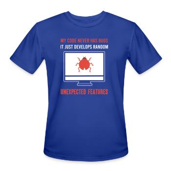 Programmer My Code Never Has Bugs tumblr - Men's Moisture Wicking Performance T-Shirt - royal blue - Front - Jackson (183cm)