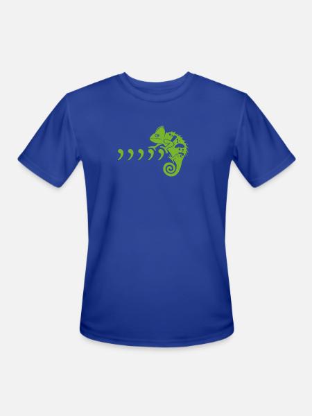 Comma Chameleon - Men's Moisture Wicking Performance T-Shirt - royal blue