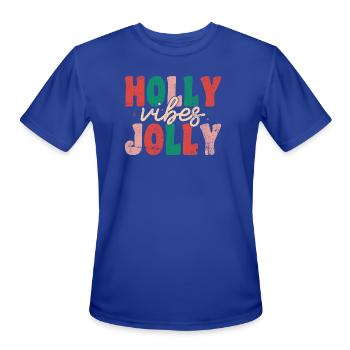 Holly vibes jolly - Men's Moisture Wicking Performance T-Shirt - royal blue - Front - Jackson (183cm)