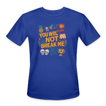 Dungeon Crawler Carl You Will Not Break Me Retro - Men's Moisture Wicking Performance T-Shirt - royal blue - Front - Jackson (183cm)
