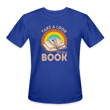 Rainbow Book book reader - Men's Moisture Wicking Performance T-Shirt - royal blue - Front - Jackson (183cm)