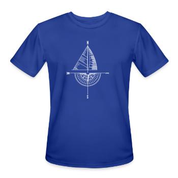 Nautical Compass Boater Sailor Captain - Men's Moisture Wicking Performance T-Shirt - royal blue - Front - Jackson (183cm)