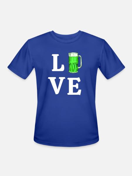 Love Green Beer - Men's Moisture Wicking Performance T-Shirt - royal blue