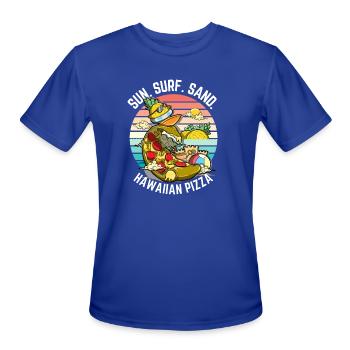 Sun Surf Sand Hawaiian Pizza - Men's Moisture Wicking Performance T-Shirt - royal blue - Front - Jackson (183cm)