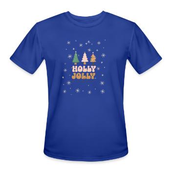 Holly Jolly Colourful - Men's Moisture Wicking Performance T-Shirt - royal blue - Front - Jackson (183cm)