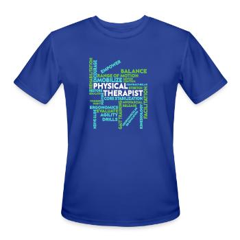 Physical Therapist Shirt Mobilize Core - Men's Moisture Wicking Performance T-Shirt - royal blue - Front - Jackson (183cm)