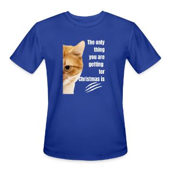 Scratch From The Cat For Christmas - Men's Moisture Wicking Performance T-Shirt - royal blue - Front - Jackson (183cm)