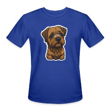 Funny dog in the form of a sticker - Men's Moisture Wicking Performance T-Shirt - royal blue - Front - Jackson (183cm)