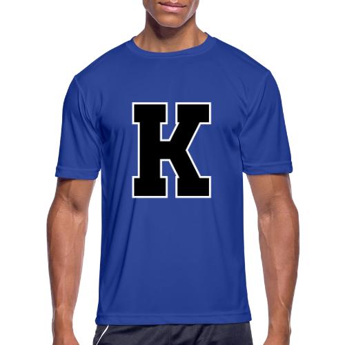 Varsity Letter K Collegiate Font Design - Men's Moisture Wicking Performance T-Shirt