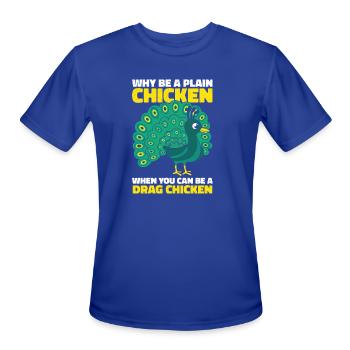 Peacock Positivity Drag Peacock Fan Inspirational - Men's Moisture Wicking Performance T-Shirt - royal blue - Front - Jackson (183cm)