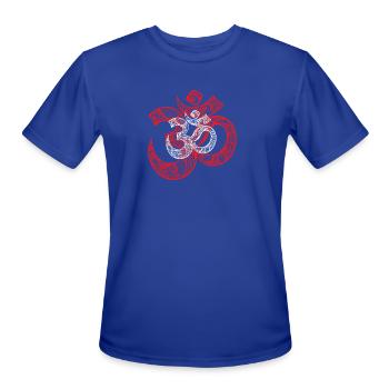 ॐ(Om) Sacred meditation spiritual soul cosmic - Men's Moisture Wicking Performance T-Shirt - royal blue - Front - Jackson (183cm)