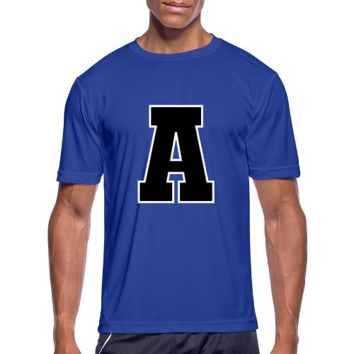 Varsity Letter A Athletic Monogram Design - Men's Moisture Wicking Performance T-Shirt