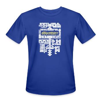 Adventure Dungeon Map Grid - Men's Moisture Wicking Performance T-Shirt - royal blue - Front - Jackson (183cm)