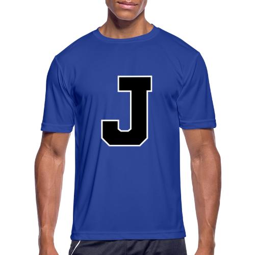 Varsity Letter J Athletic Alphabet Graphic - Men's Moisture Wicking Performance T-Shirt