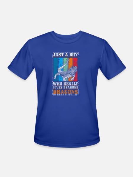 Bearded Dragon Salamander - Men's Moisture Wicking Performance T-Shirt - royal blue