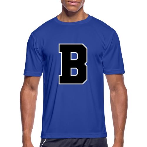 Varsity Letter B Athletic Alphabet Graphic - Men's Moisture Wicking Performance T-Shirt