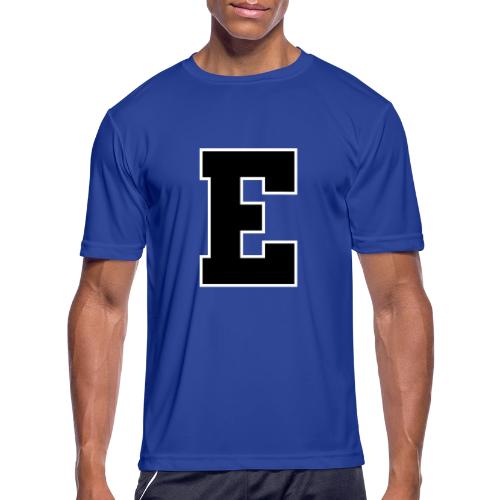 Varsity Letter E Collegiate Font Graphic - Men's Moisture Wicking Performance T-Shirt
