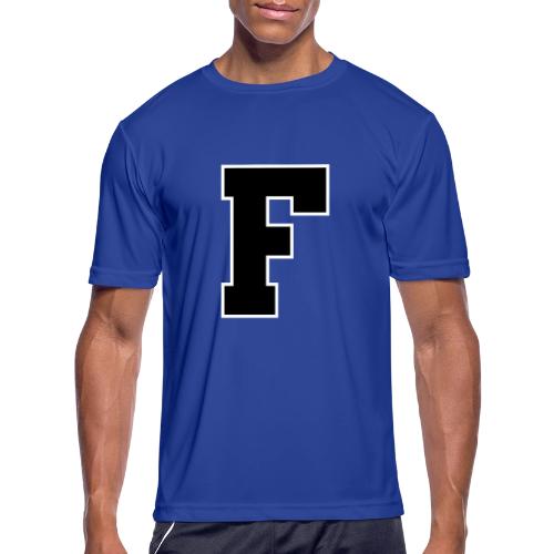 Varsity Letter F Athletic Monogram - Men's Moisture Wicking Performance T-Shirt