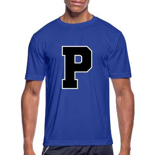 Varsity Letter P Athletic Alphabet Design - Men's Moisture Wicking Performance T-Shirt