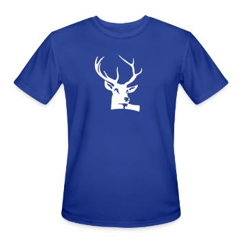 Head And Antlers Of A Deer - Men's Moisture Wicking Performance T-Shirt - royal blue - Front - Jackson (183cm)