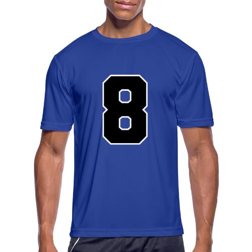 Varsity Number 8 College Style - Men's Moisture Wicking Performance T-Shirt