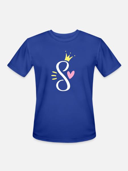 Letter S Princess Crown - Men's Moisture Wicking Performance T-Shirt - royal blue