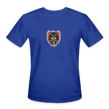 Horned skull - Men's Moisture Wicking Performance T-Shirt - royal blue - Front - Jackson (183cm)