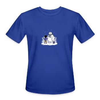 Big Snowman - Men's Moisture Wicking Performance T-Shirt - royal blue - Front - Jackson (183cm)