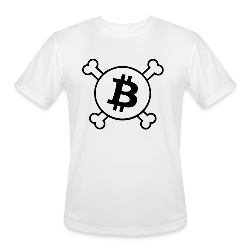 btc pirateflag jolly roger bitcoin pirate flag - Men's Moisture Wicking Performance T-Shirt