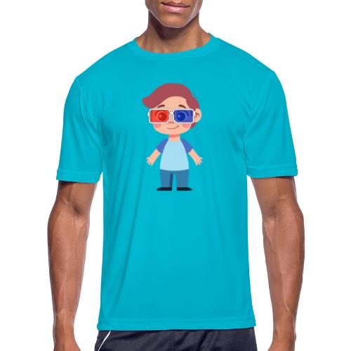 Boy with eye 3D glasses - Men's Moisture Wicking Performance T-Shirt