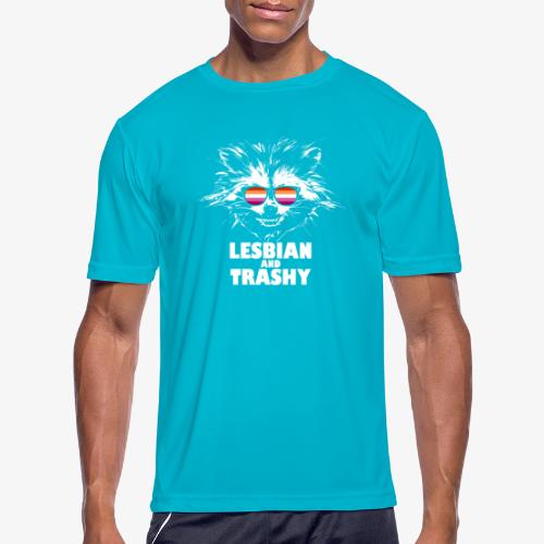 Lesbian and Trashy Raccoon Sunglasses Lesbian - Men's Moisture Wicking Performance T-Shirt