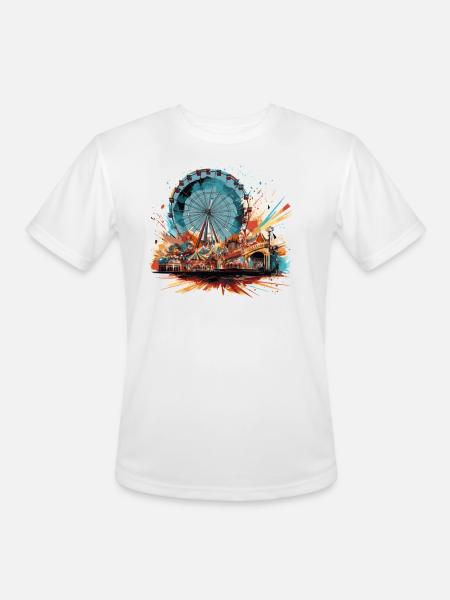Amusement-Park Theme-Park Ferris-Wheel Funfair - Men's Moisture Wicking Performance T-Shirt - white