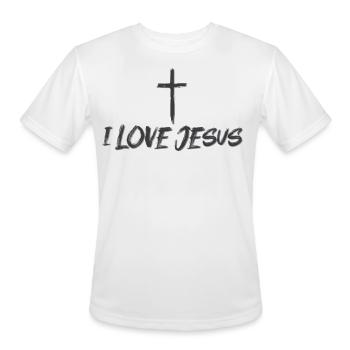 Jesus - I Love Jesus - Men's Moisture Wicking Performance T-Shirt - white - Front - Jackson (183cm)