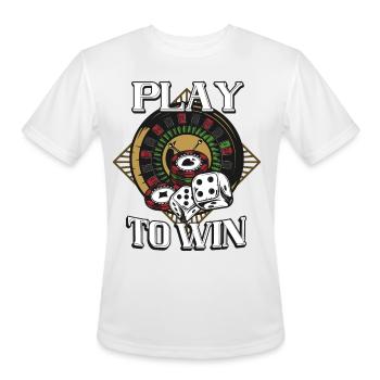 Play to Win Casino Player - Men's Moisture Wicking Performance T-Shirt - white - Front - Jackson (183cm)