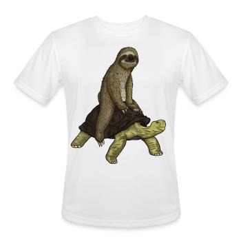 sloth turtle speed is relative sloth riding - Men's Moisture Wicking Performance T-Shirt - white - Front - Jackson (183cm)