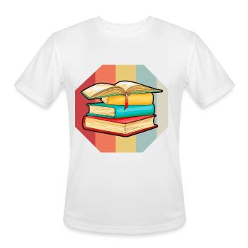 Book - Men's Moisture Wicking Performance T-Shirt - white - Front - Jackson (183cm)