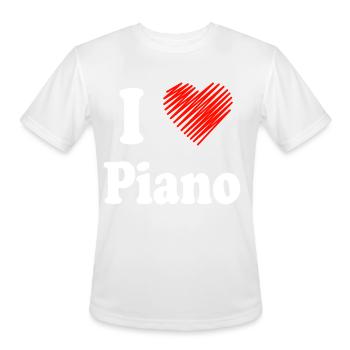 Piano Tshirt Piano Digital Piano Gift Grand Piano - Men's Moisture Wicking Performance T-Shirt - white - Front - Jackson (183cm)