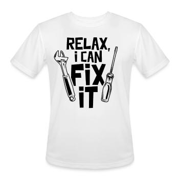 Relax I Can Fix It Handymen Handyman Craftsman - Men's Moisture Wicking Performance T-Shirt - white - Front - Jackson (183cm)