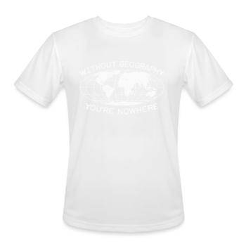 Geography Teacher Fun Quote Earth Globe - Men's Moisture Wicking Performance T-Shirt - white - Front - Jackson (183cm)