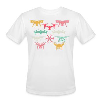 Drone Multicopter Drone Pilot Drone Quadcopter Dro - Men's Moisture Wicking Performance T-Shirt - white - Front - Jackson (183cm)