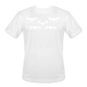 Drone Lover Drone Racing Drone Quadcopter Drone - Men's Moisture Wicking Performance T-Shirt - white - Front - Jackson (183cm)