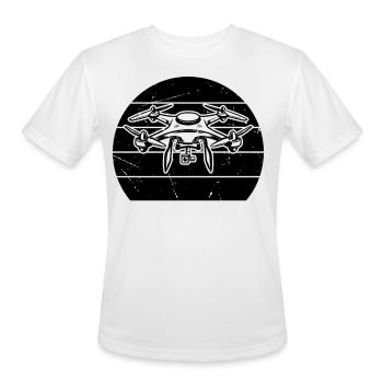 Drone Sunset Drone Quadcopter Drone - Men's Moisture Wicking Performance T-Shirt - white - Front - Jackson (183cm)