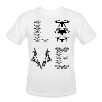Drone LOVE Drone Lover Quadcopter Drone - Men's Moisture Wicking Performance T-Shirt - white - Front - Jackson (183cm)